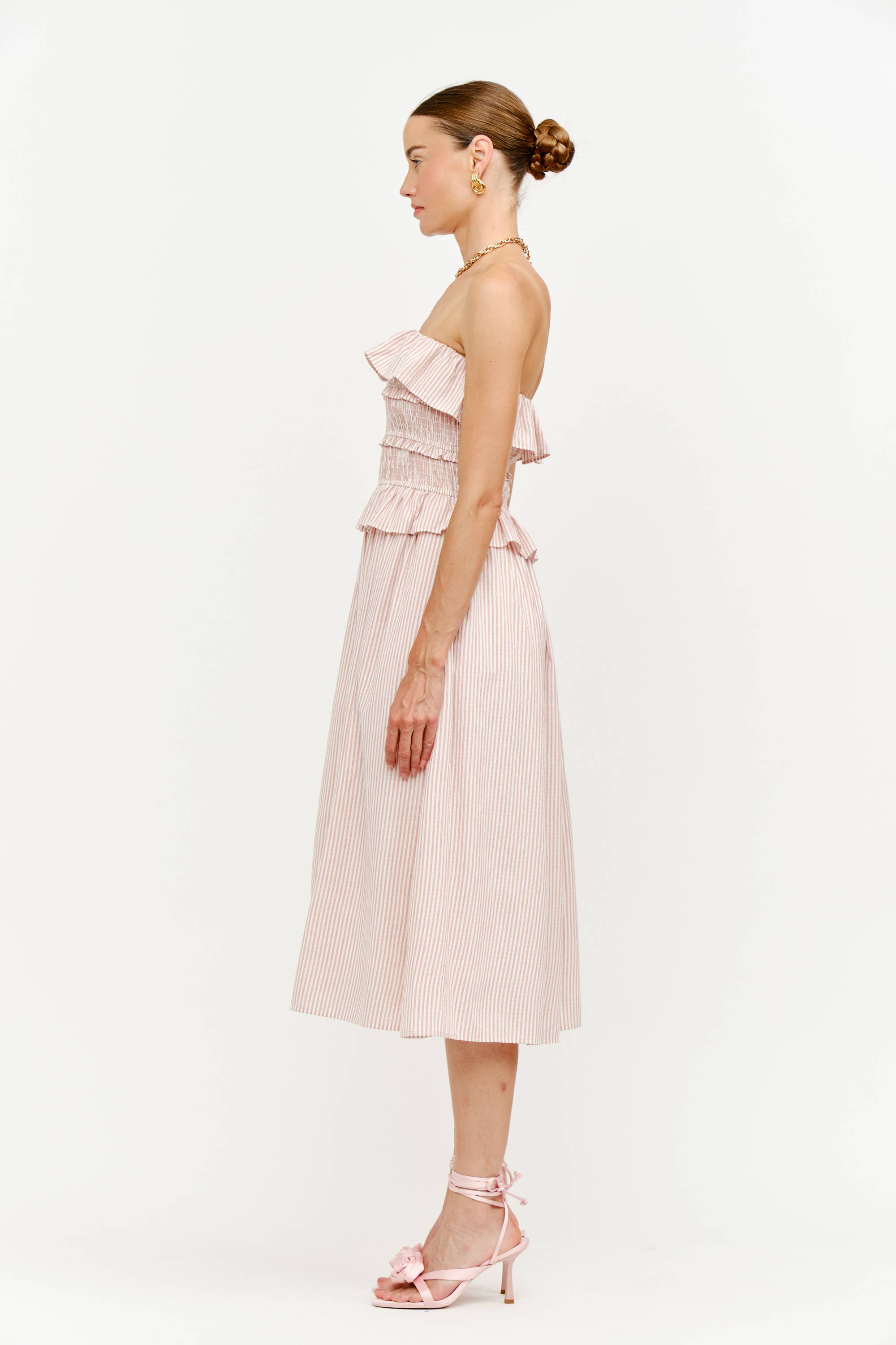 FLYNN BLUSH STRIPE DRESS