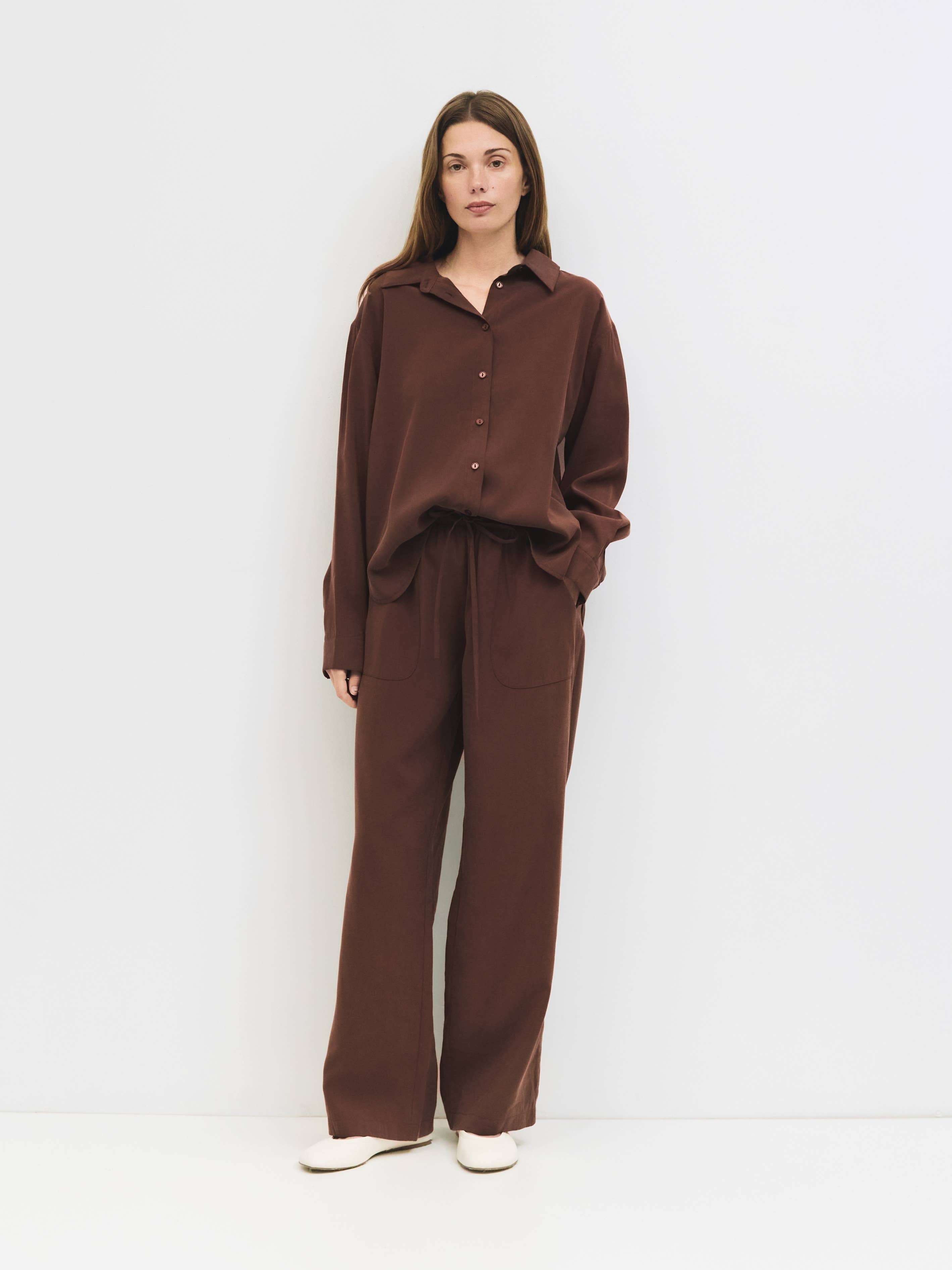 The Ellis Top | Brushed Button-Down Shirt