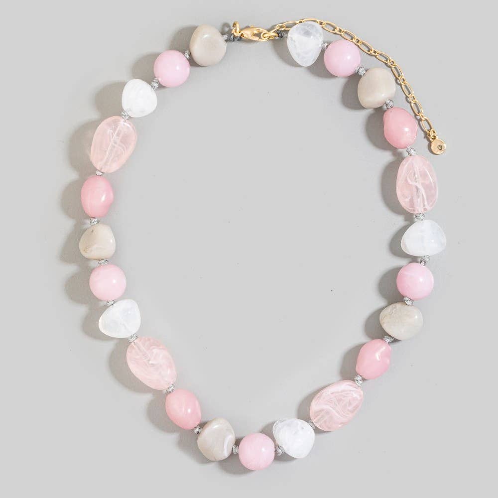 MARBLE RESIN BEADED NECKLACE