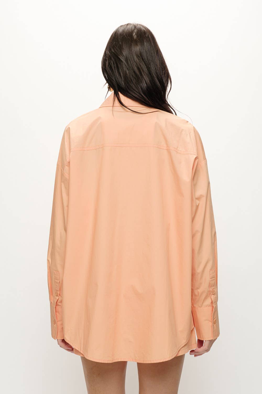Gemma Cotton Poplin Shirt - Tangerine