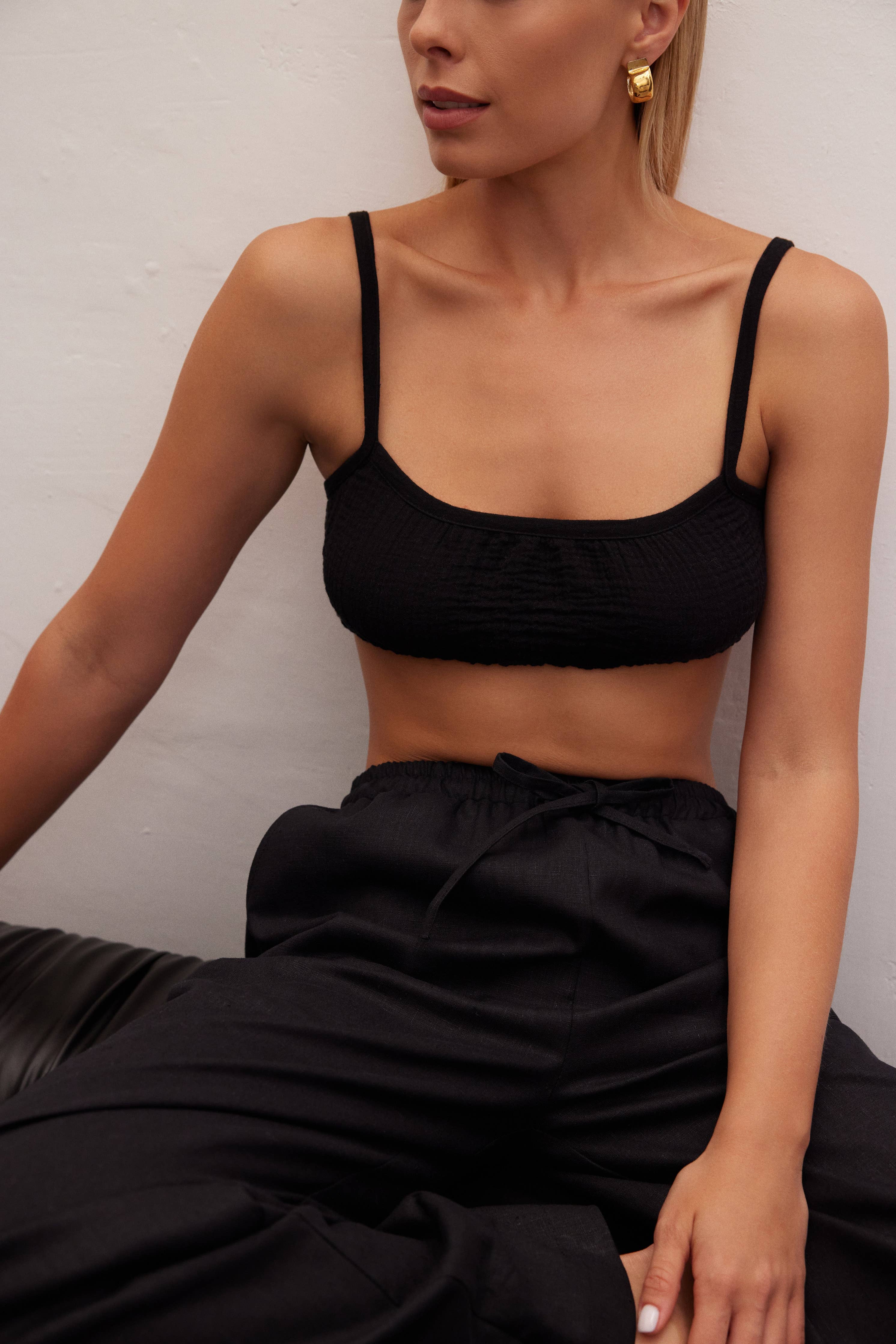 Ivory | Wide-Leg Linen Pants