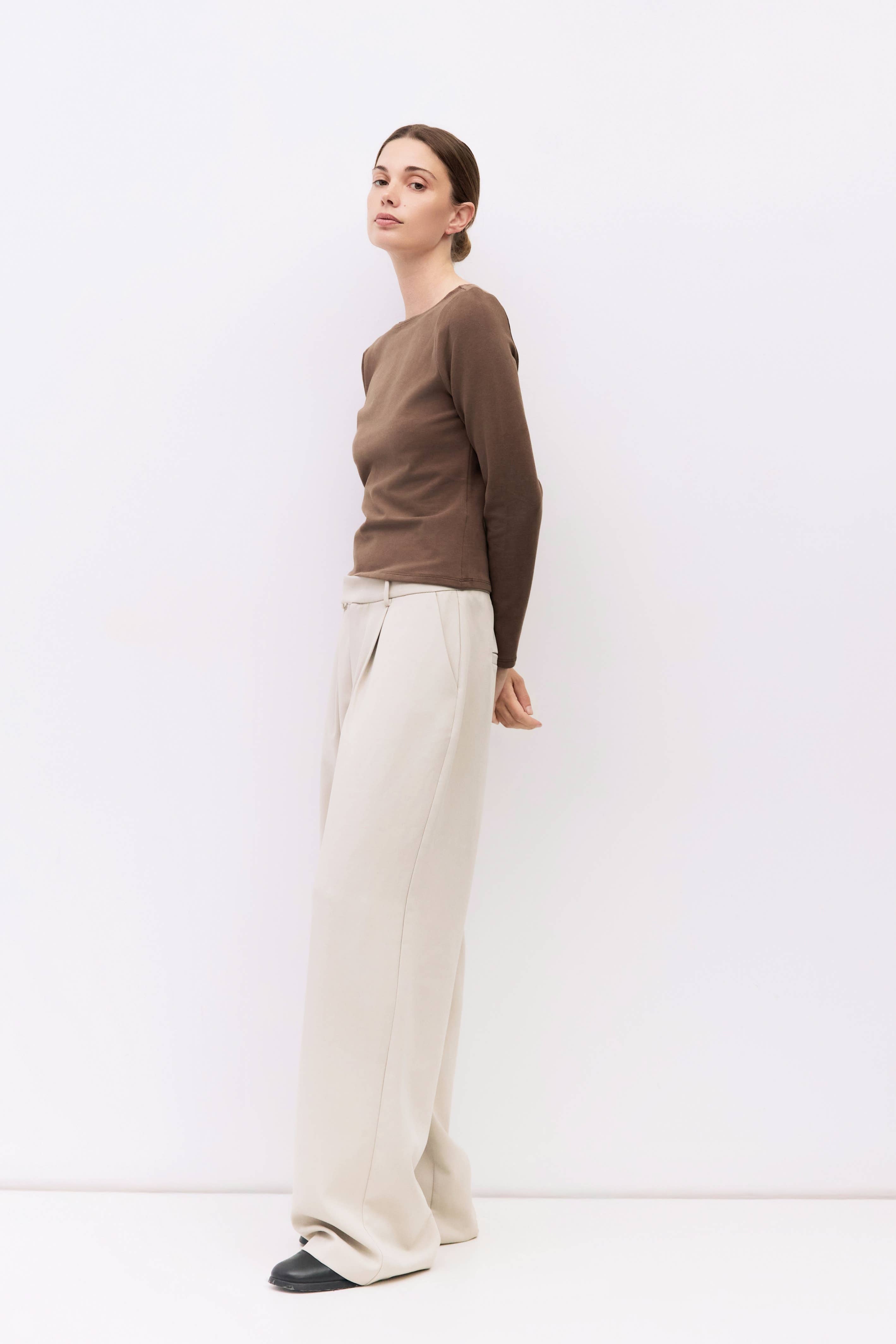 The Martina Top | Wide Neck Long Sleeve Top