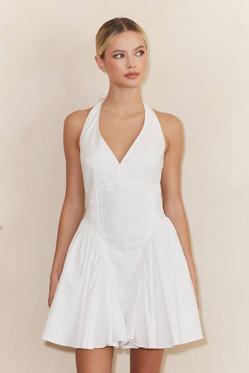TIMELESS CLASSIC CLASSY HALTER NECK MINI DRESS