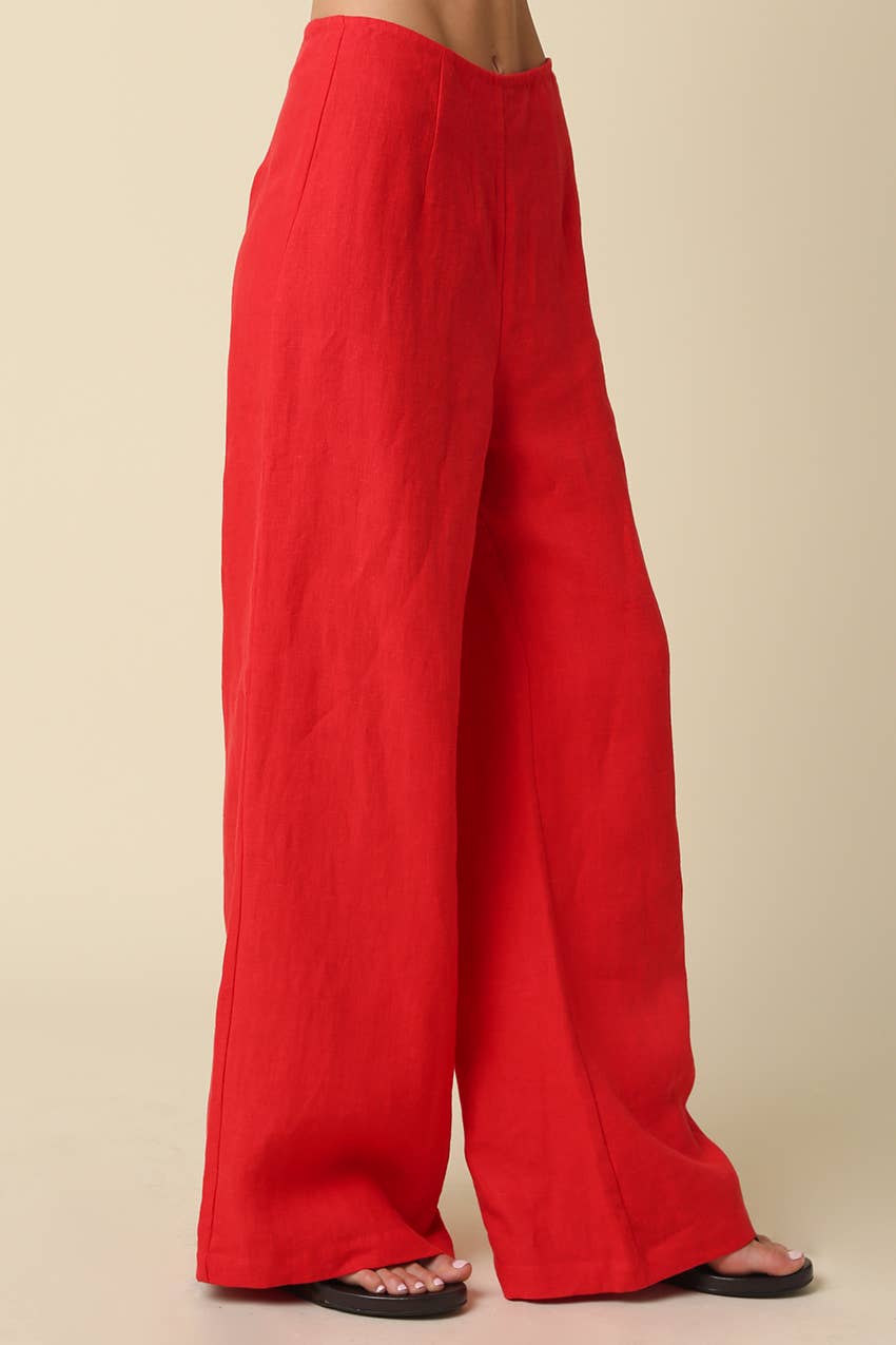 Rita Wide-Leg Linen Pants