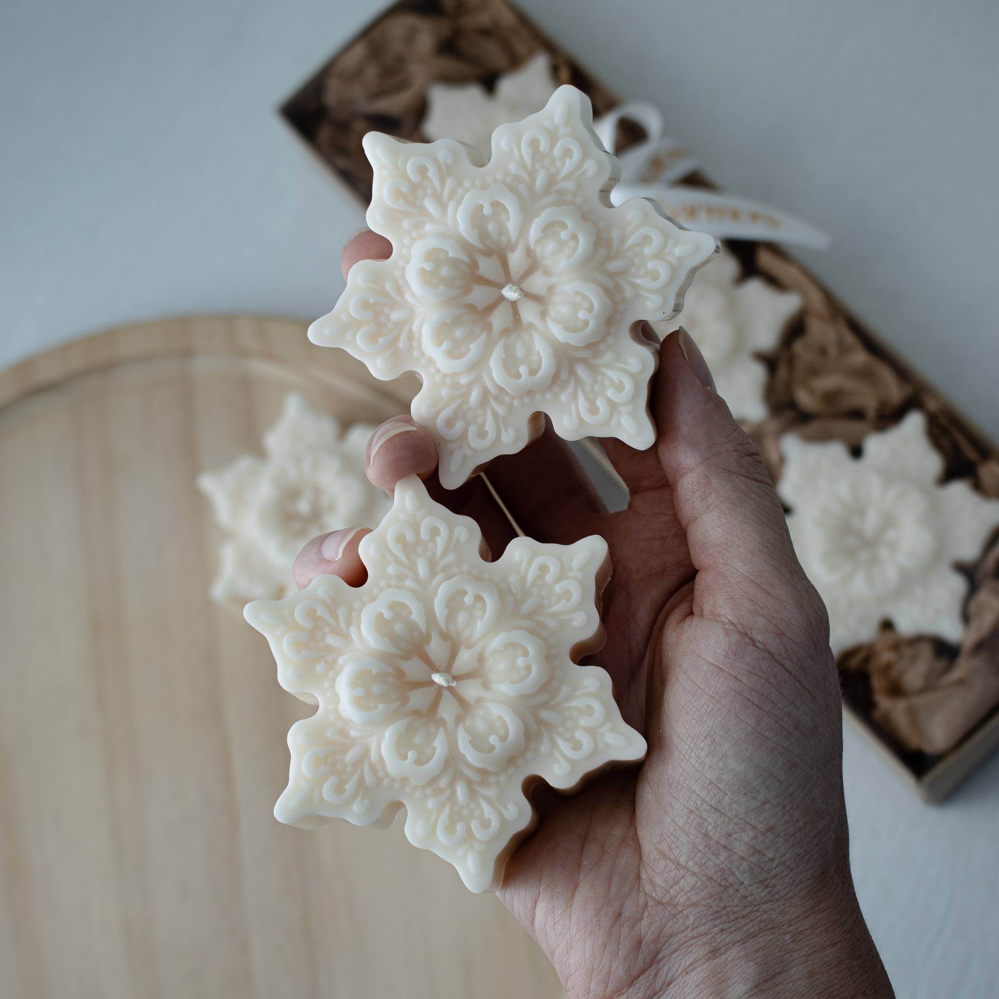 Snowflake Candle | Christmas candle gift box