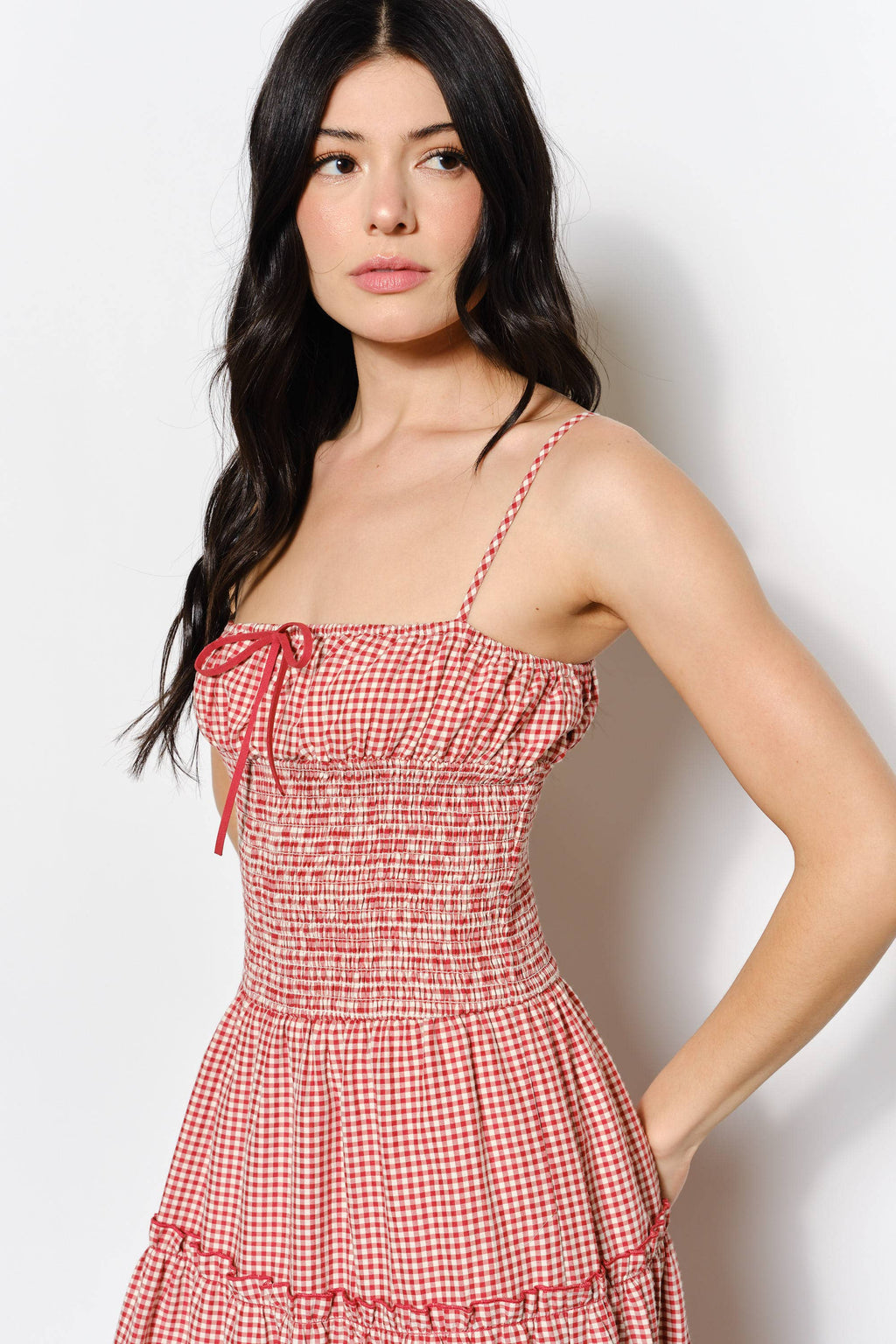 ABIGAIL SMOCKED WAIST MAXI DRESS