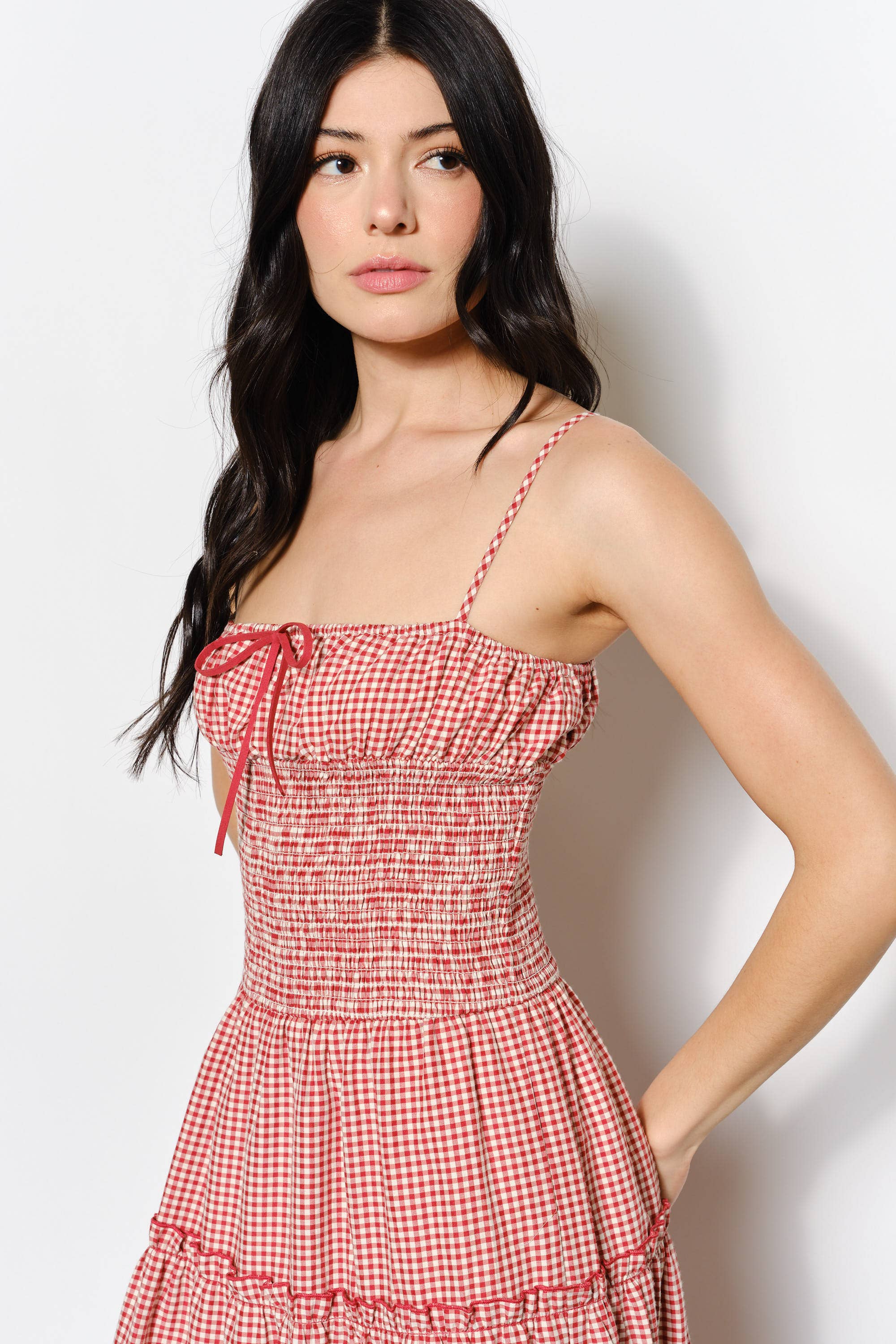 ABIGAIL SMOCKED WAIST MAXI DRESS