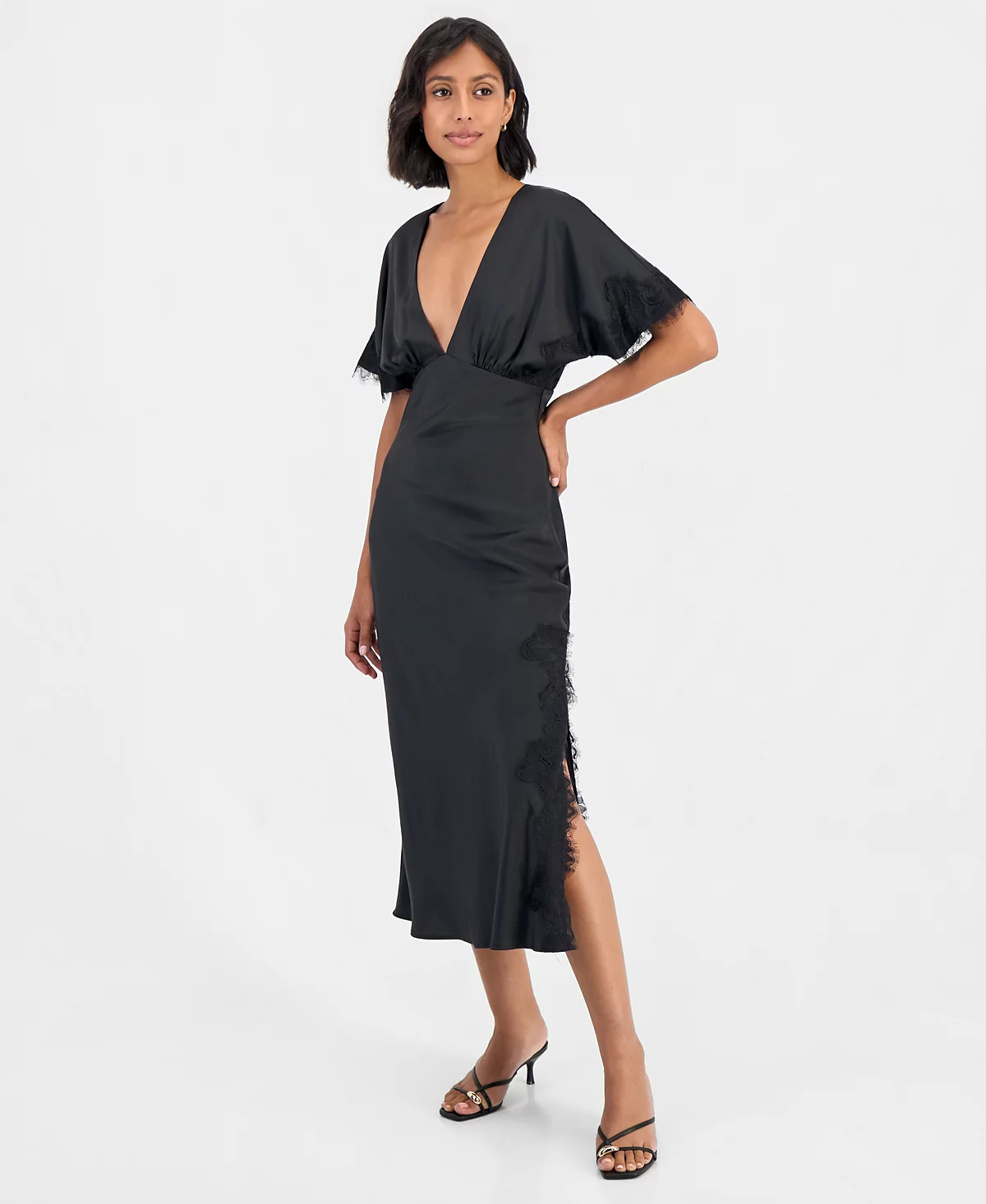 TALLULAH LACE-TRIM MIDI DRESS