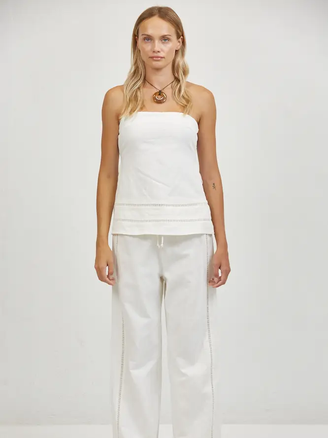 LINEN WIDE LEG PANTS