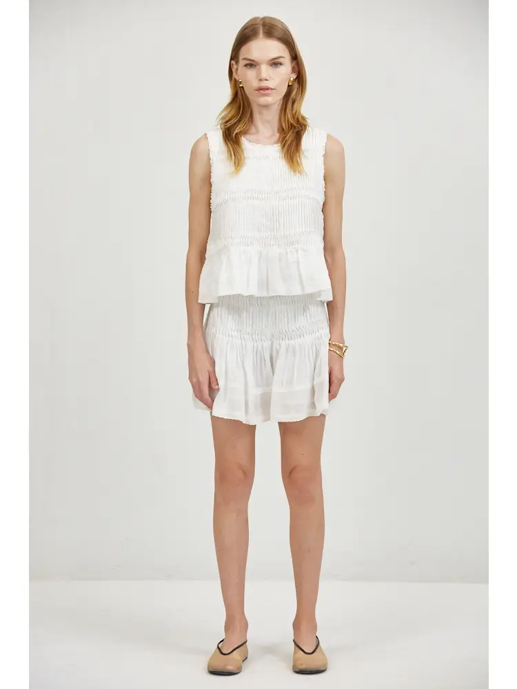 LINEN PIN TUCK SHORTS