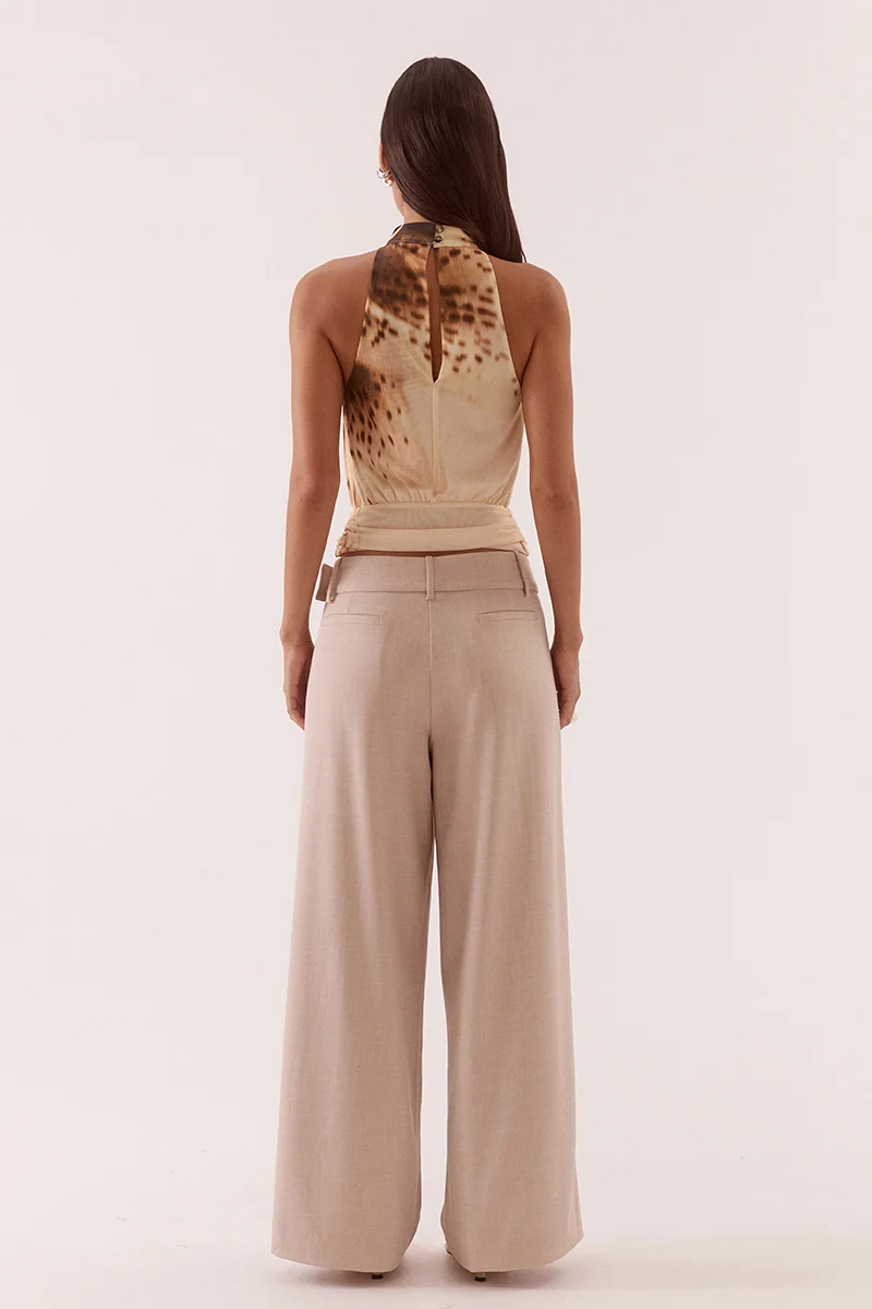 ODETTE HALTER TOP - LEMON ORCHID