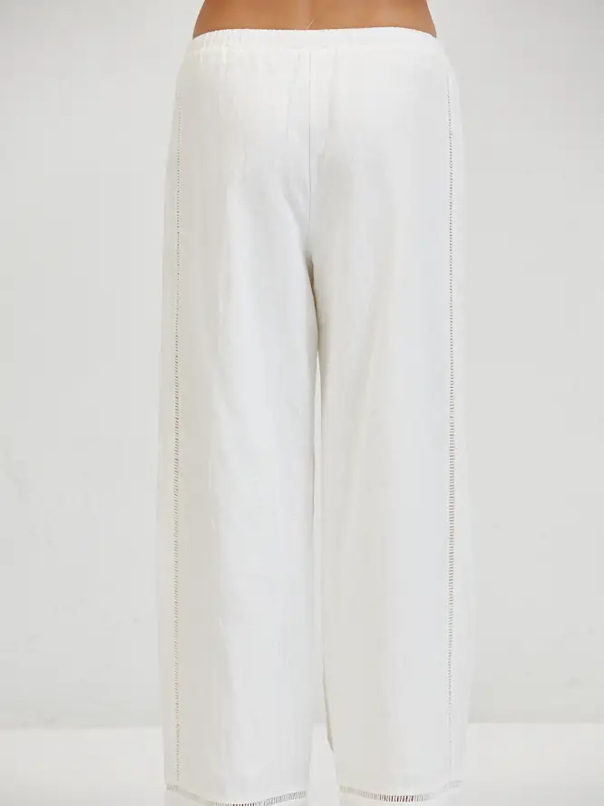 LINEN WIDE LEG PANTS