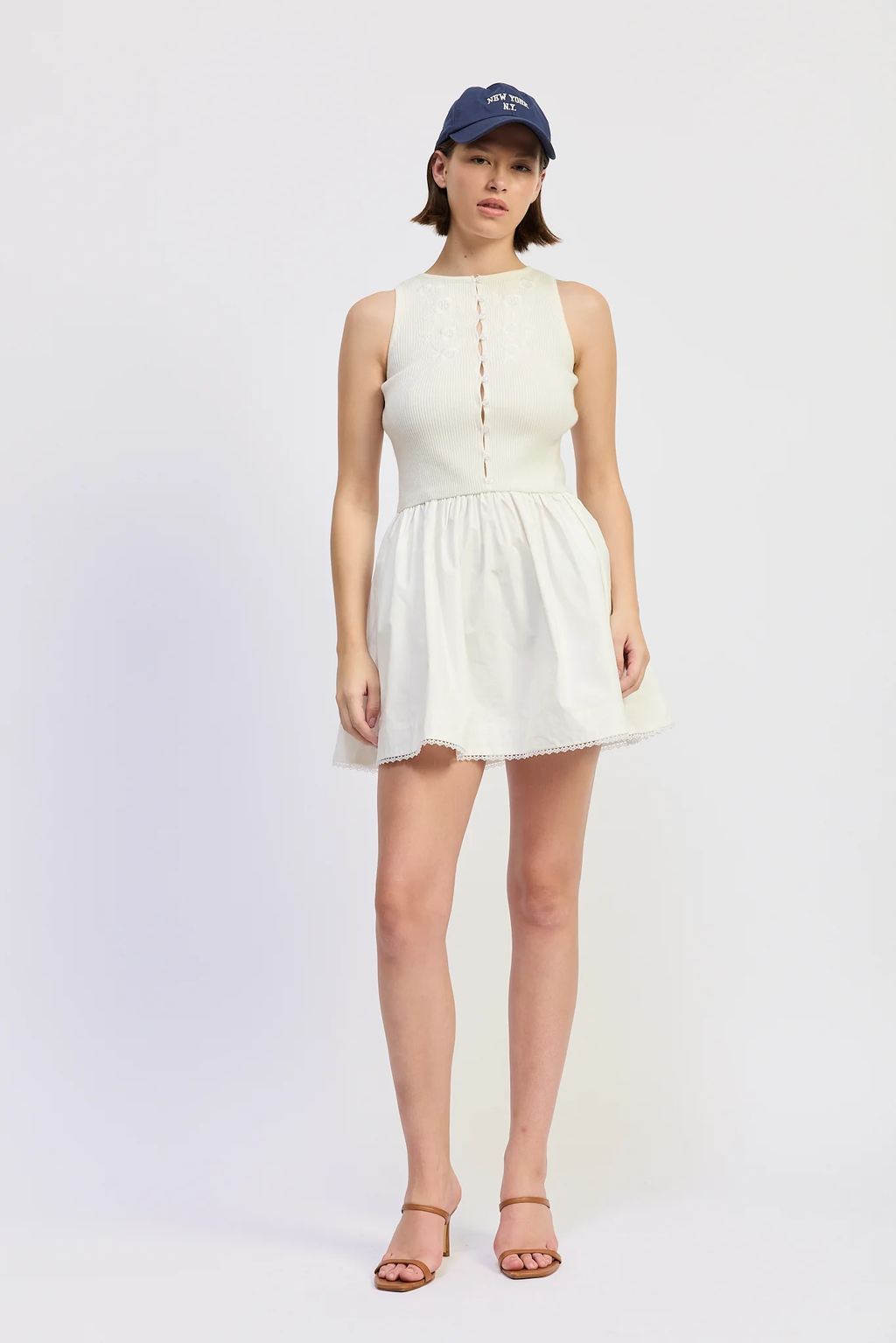 CANDANCE MIXED MEDIA MINI DRESS