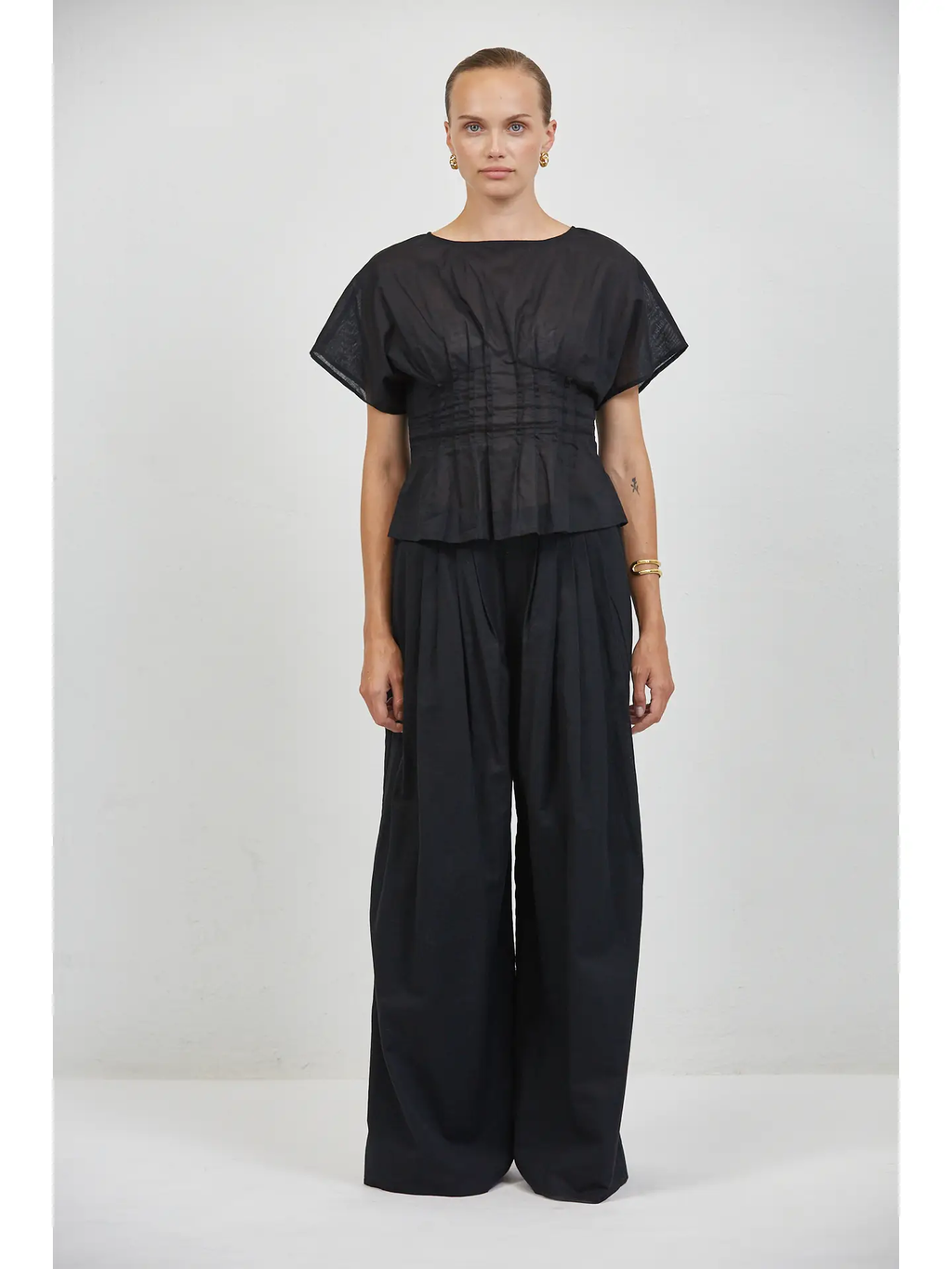 LINEN WIDE LEG PANTS
