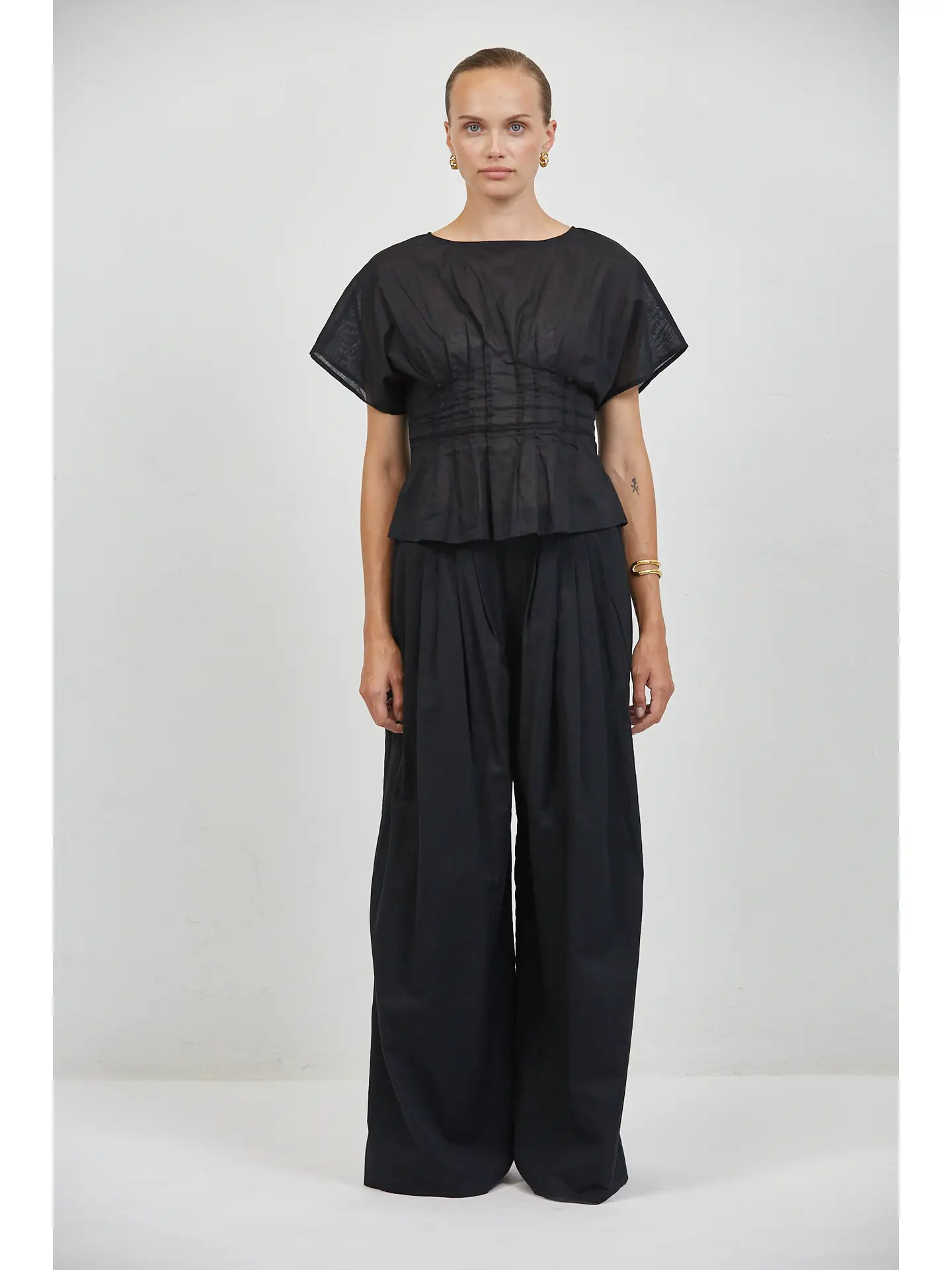 LINEN WIDE LEG PANTS