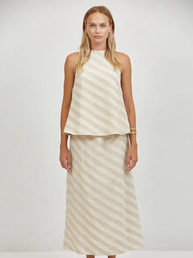 LINEN STRIPED TOP