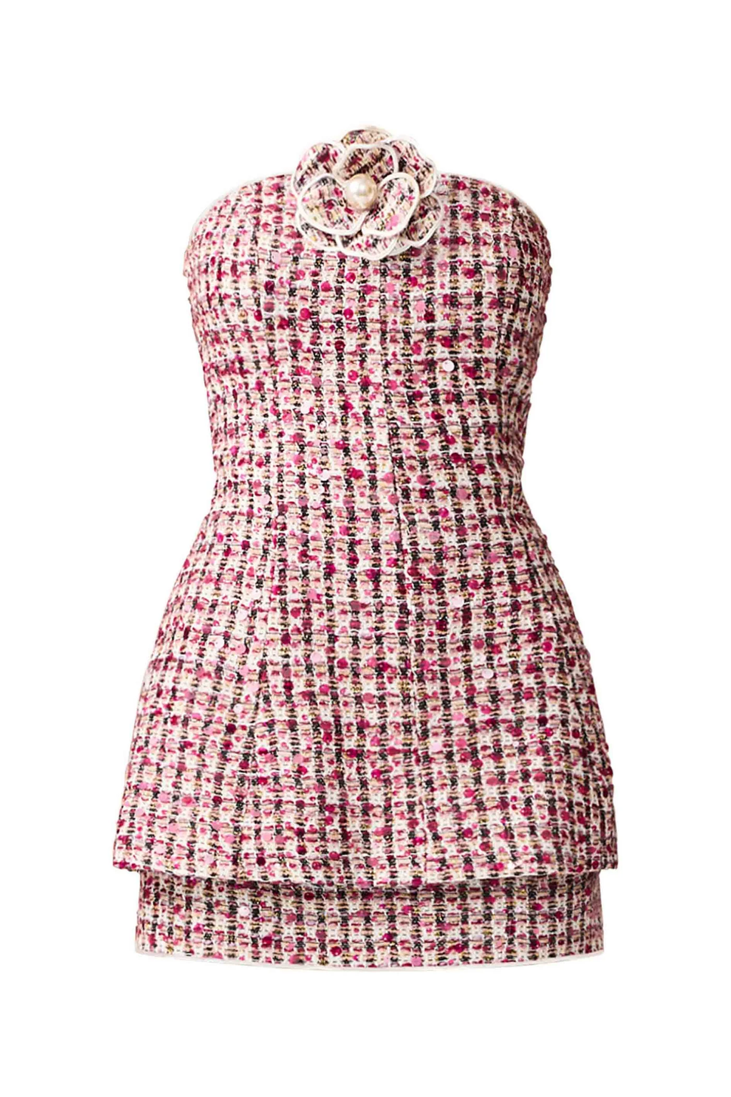 Elliatt - Bianca Strapless Tweed Set in Red