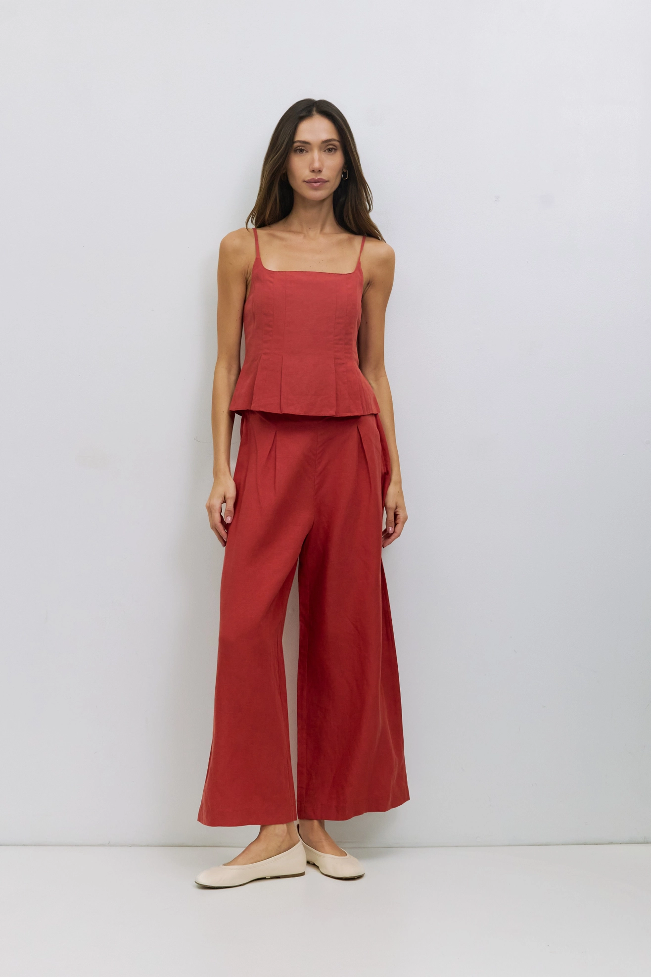 THE JOCELYN TOP | PLEATED LINEN TOP