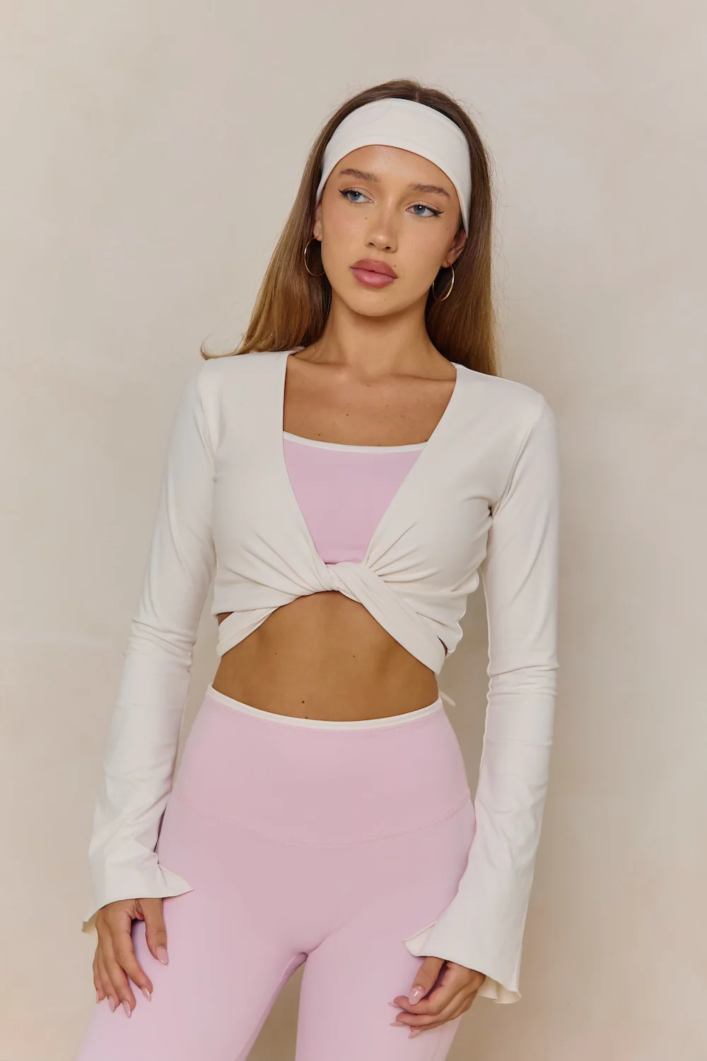 Astoria LUXE BALANCE Minimalist Sports Bra - Pink/Cream