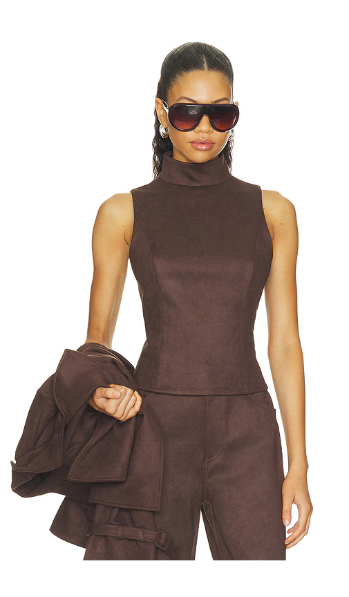 ETIENNE FAUX SUEDE TOP