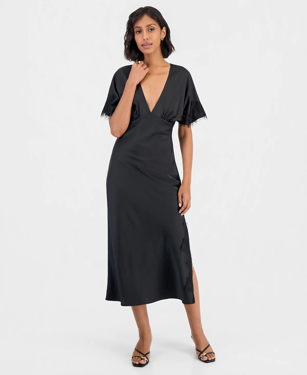 TALLULAH LACE-TRIM MIDI DRESS