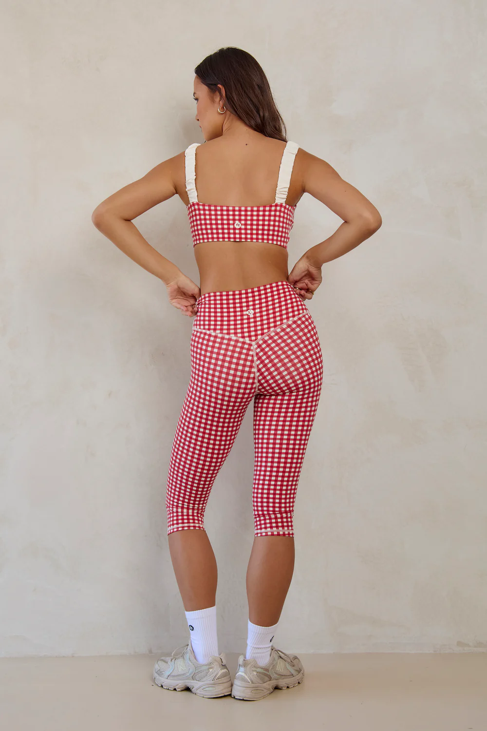 Astoria LUXE BALANCE Ruched Sports Crop - Red Gingham