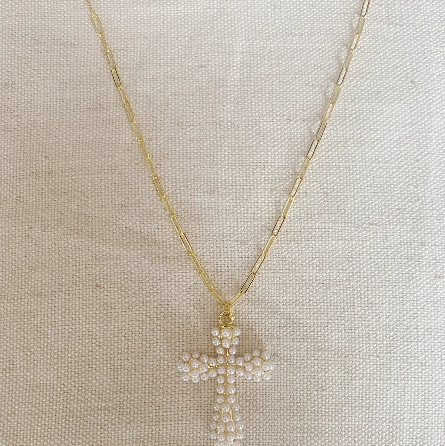 PEARL CROSS NECKLACE