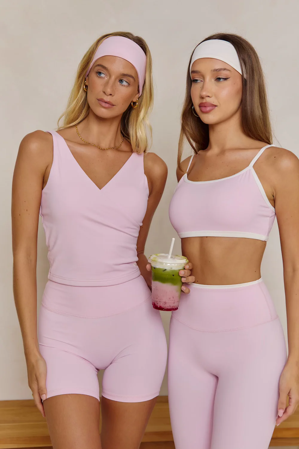 Astoria LUXE BALANCE Full Length Legging - Pink/Cream
