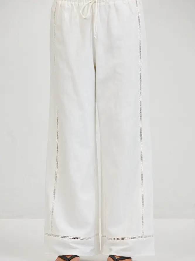 LINEN WIDE LEG PANTS
