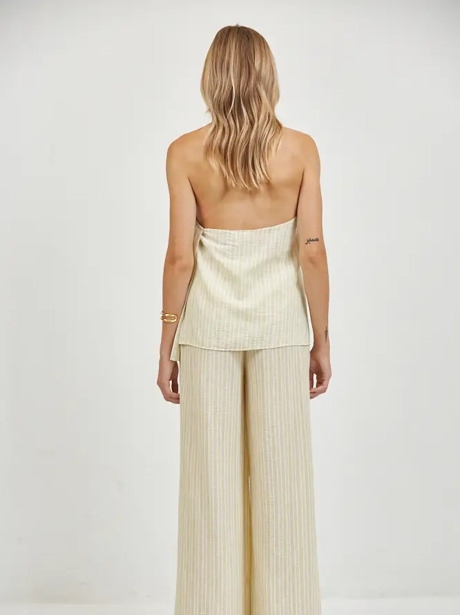 STRIPED HALTER NECK TOP