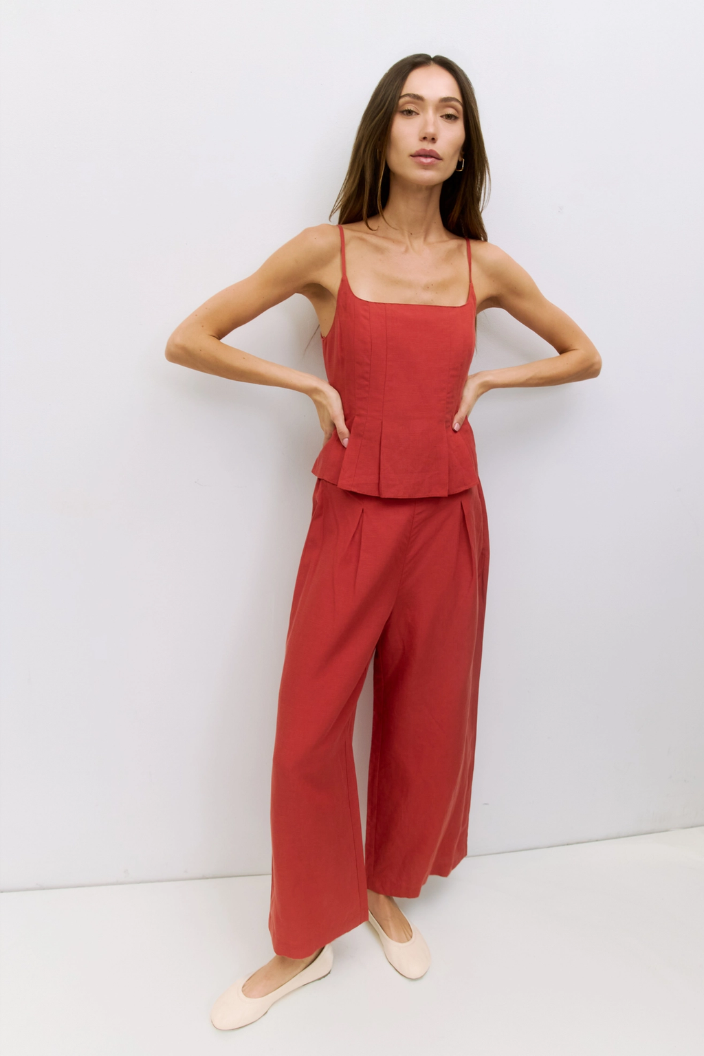 THE JOCELYN TOP | PLEATED LINEN TOP