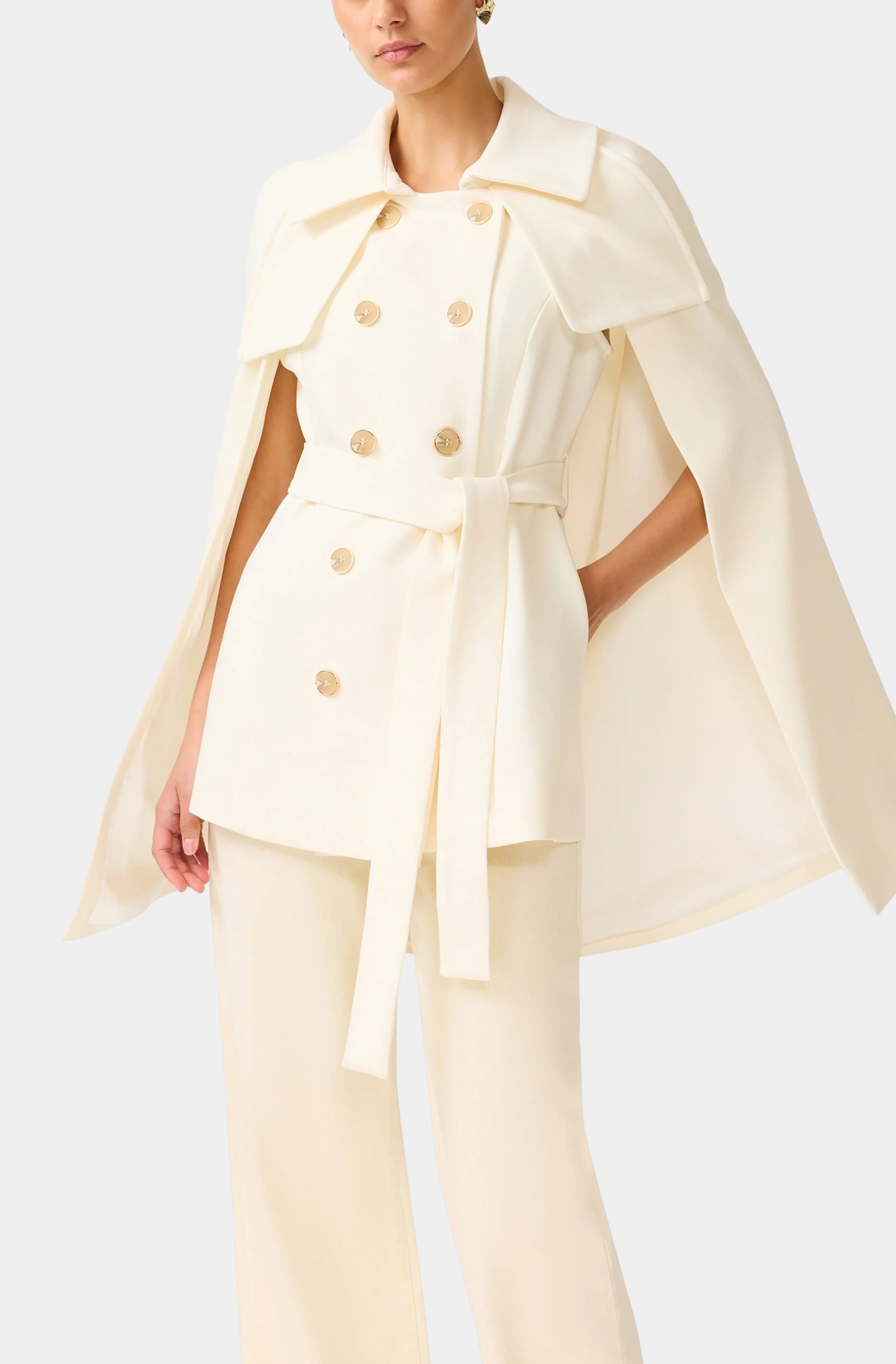 VELDRA CAPE JACKET IN IVORY