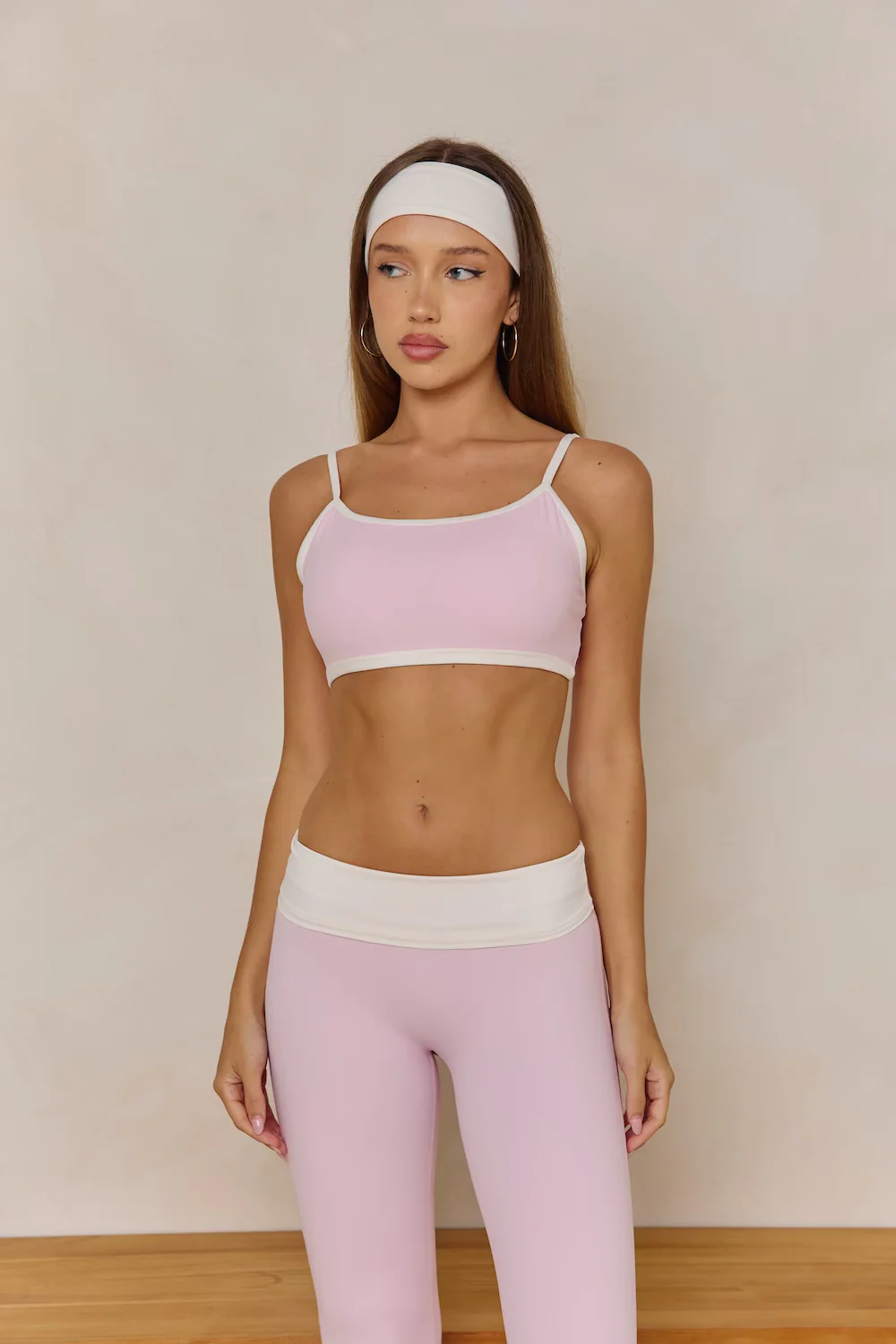 Astoria LUXE BALANCE Minimalist Sports Bra - Pink/Cream