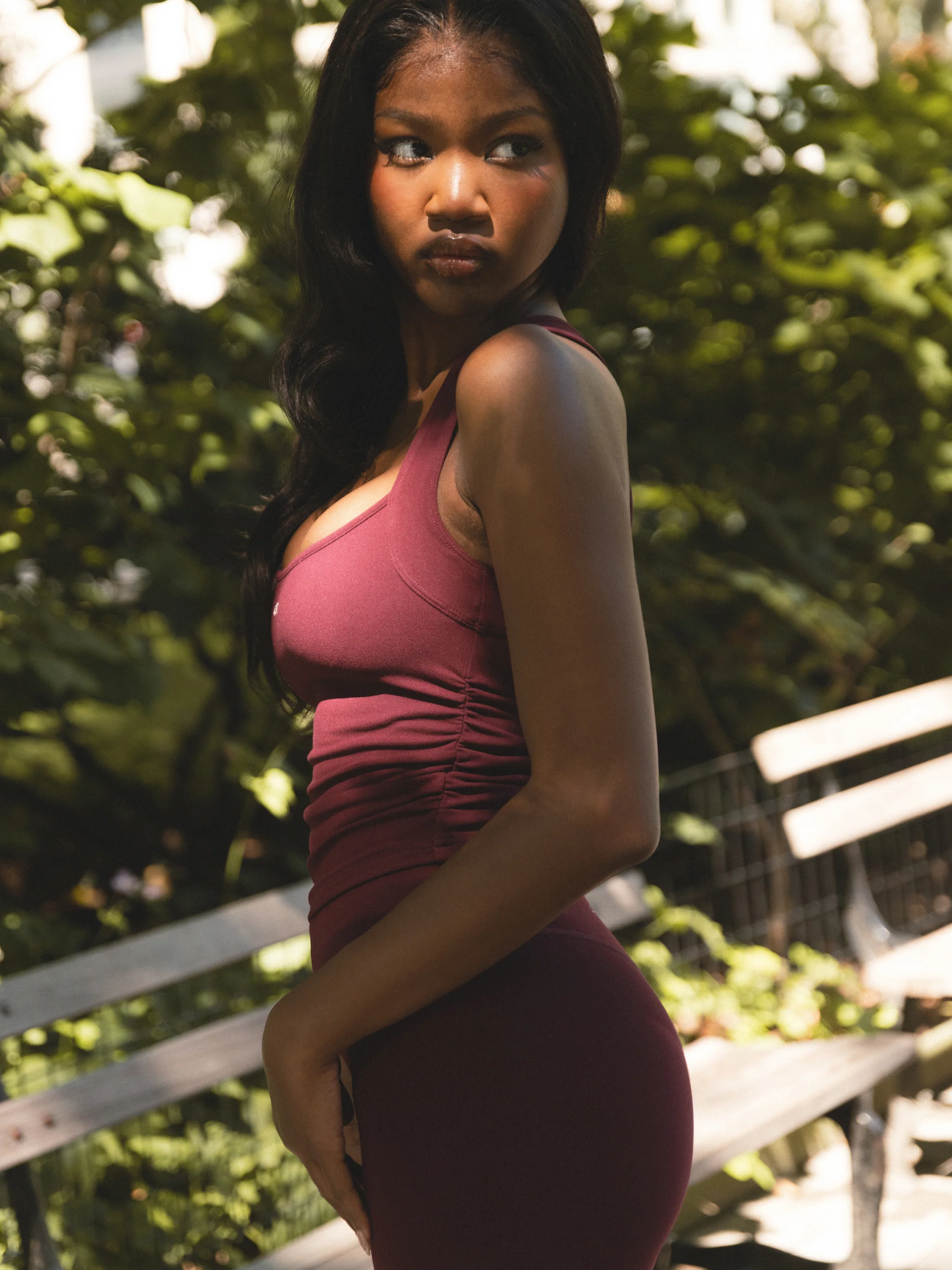 The Sculpt Tank - Black Cherry and Cream