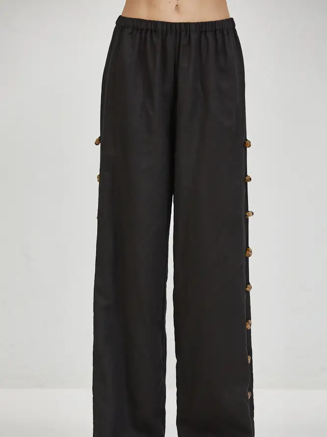 LINEN WIDE LEG PANTS