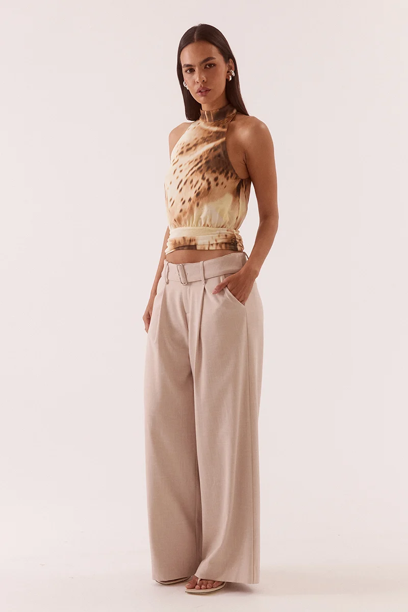 ODETTE HALTER TOP - LEMON ORCHID