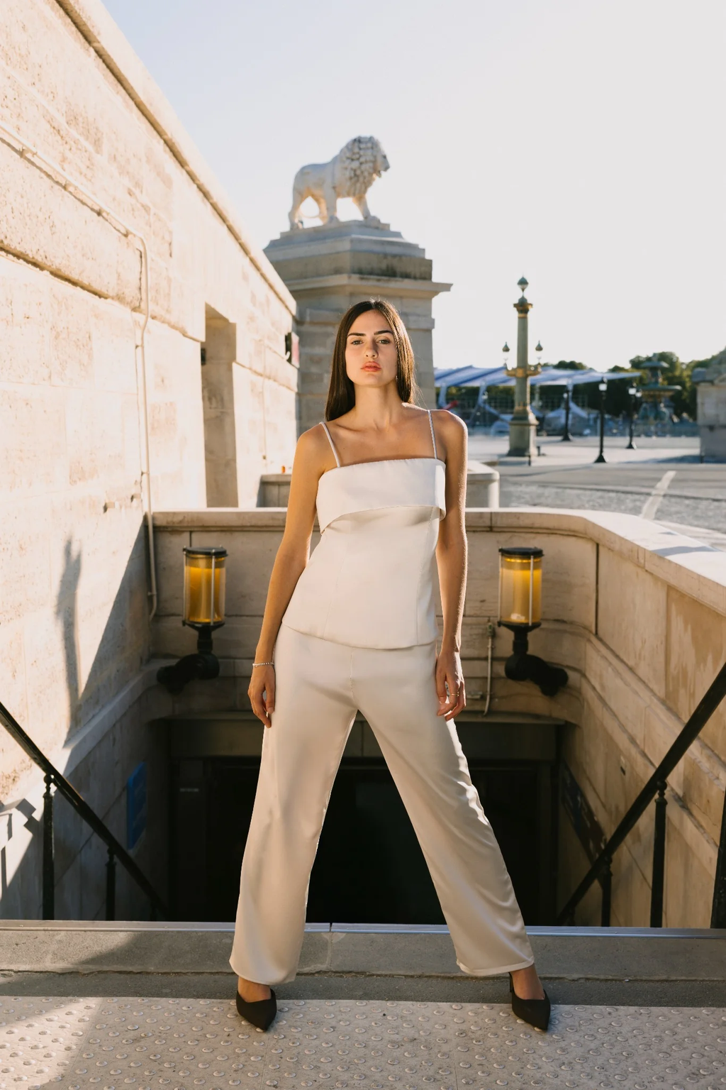 Cream Satin Pant
