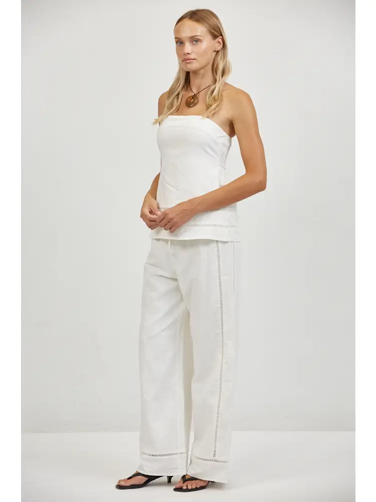 LINEN STRAPLESS TOP