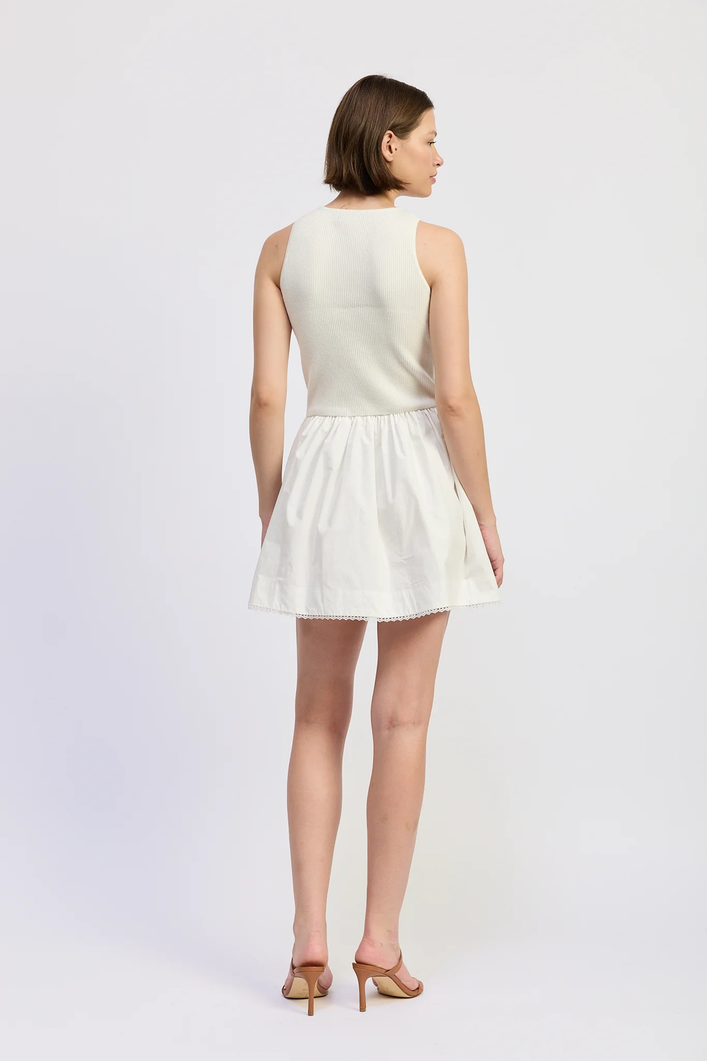 CANDANCE MIXED MEDIA MINI DRESS