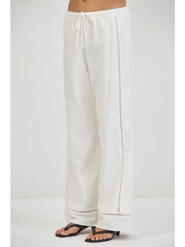 LINEN WIDE LEG PANTS
